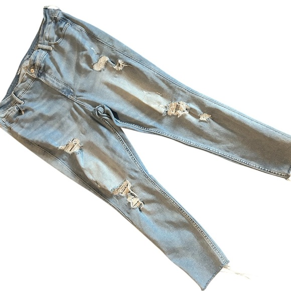 Old Navy Rockstar super skinny Distressed Blue Jeans size 18 - Picture 4 of 7